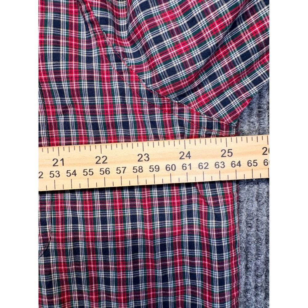 Chaps Ralph Lauren Mens XL Long Sleeve Plaid Button Down Shirt Red Navy Blue - Picture 6 of 7
